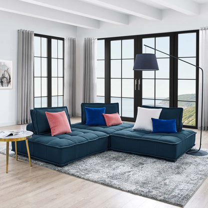 Saunter 3-Piece Tufted Fabric Fabric Sofa by Furniture for America