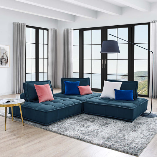 Saunter 3-Piece Tufted Fabric Fabric Sofa by Furniture for America