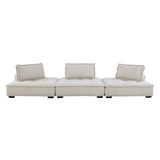 Parlor 3-Piece Tufted Fabric Fabric Sofa in Beige