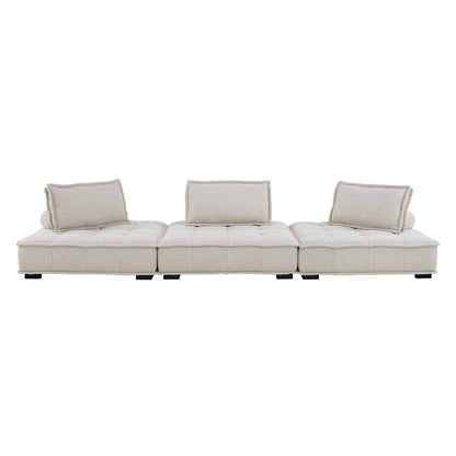 Saunter 3-Piece Tufted Fabric Fabric Sofa by Furniture for America