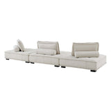 Parlor 3-Piece Tufted Fabric Fabric Sofa in Beige
