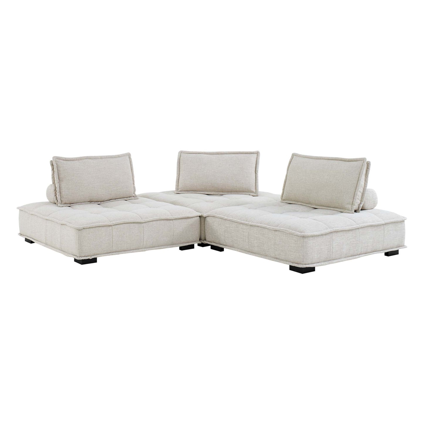 Saunter 3-Piece Tufted Fabric Fabric Sofa by Furniture for America