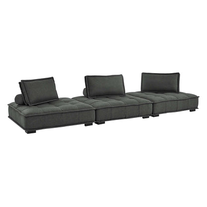 Saunter 3-Piece Tufted Fabric Fabric Sofa by Furniture for America