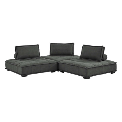Saunter 3-Piece Tufted Fabric Fabric Sofa by Furniture for America