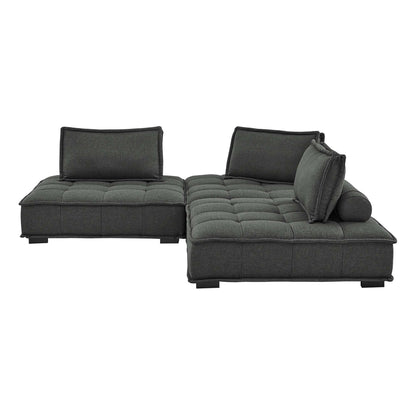 Saunter 3-Piece Tufted Fabric Fabric Sofa by Furniture for America