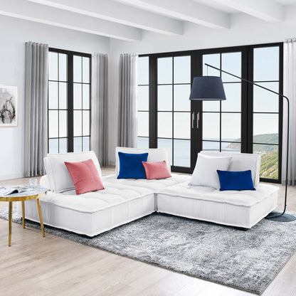 Saunter 3-Piece Tufted Fabric Fabric Sofa by Furniture for America