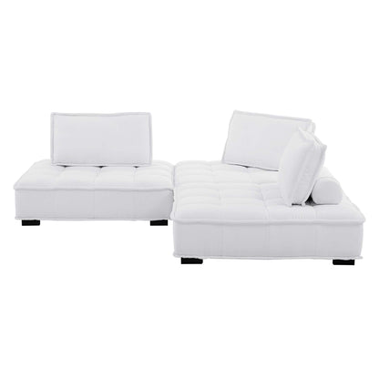 Saunter 3-Piece Tufted Fabric Fabric Sofa by Furniture for America