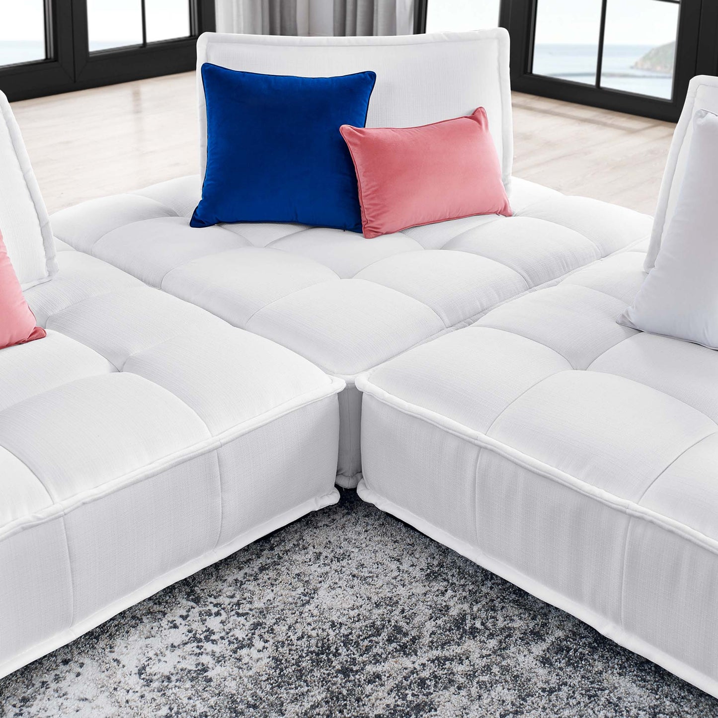 Saunter 3-Piece Tufted Fabric Fabric Sofa by Furniture for America