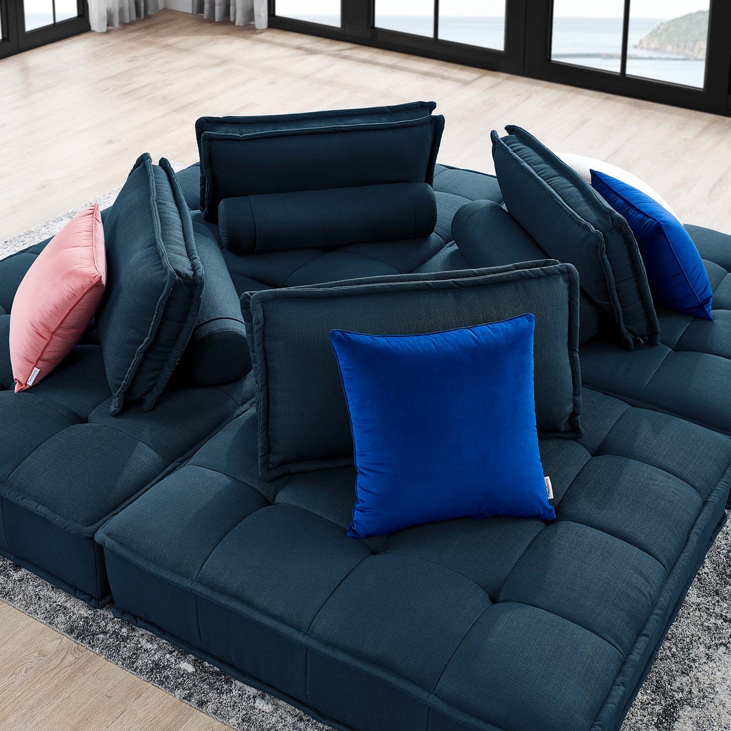 Saunter 4-Piece Tufted Fabric Fabric Sectional Sofa by Furniture for America