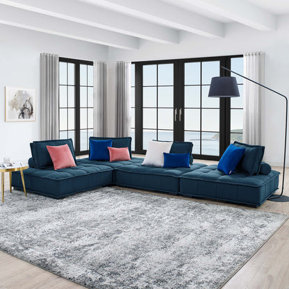 Saunter 4-Piece Tufted Fabric Fabric Sectional Sofa by Furniture for America