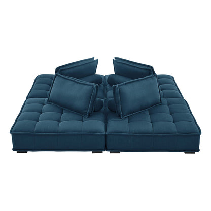 Saunter 4-Piece Tufted Fabric Fabric Sectional Sofa by Furniture for America