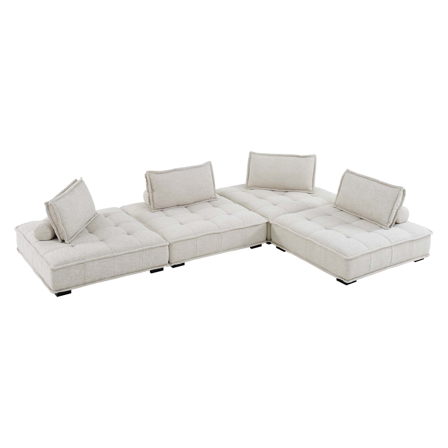 Saunter 4-Piece Tufted Fabric Fabric Sectional Sofa by Furniture for America