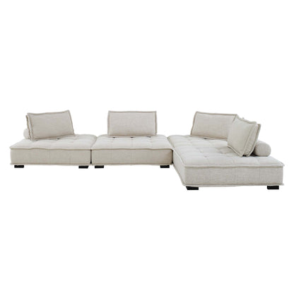 Saunter 4-Piece Tufted Fabric Fabric Sectional Sofa by Furniture for America