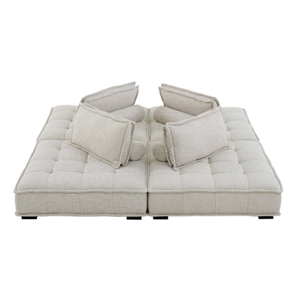 Saunter 4-Piece Tufted Fabric Fabric Sectional Sofa by Furniture for America