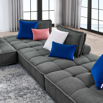 Saunter 4-Piece Tufted Fabric Fabric Sectional Sofa by Furniture for America