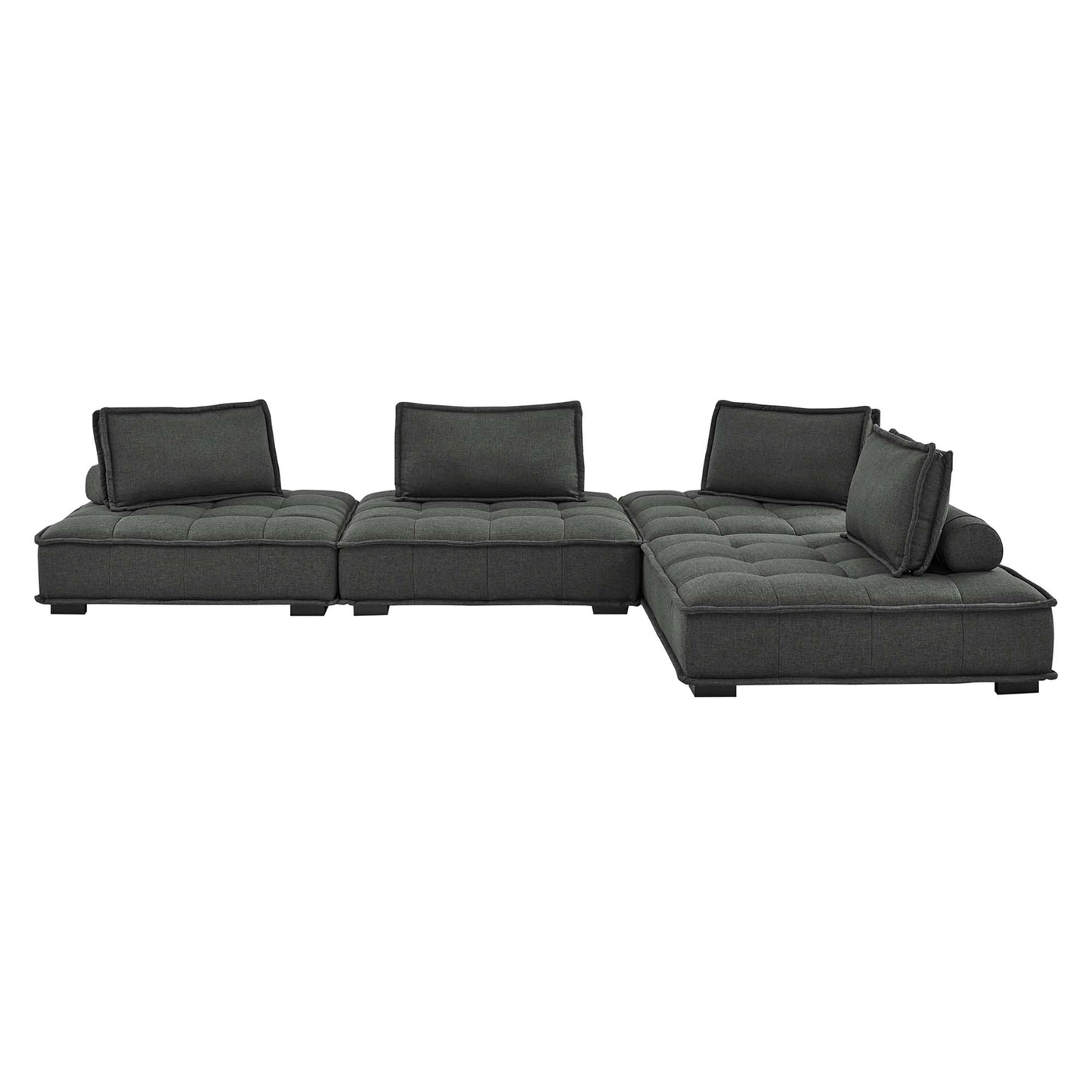 Saunter 4-Piece Tufted Fabric Fabric Sectional Sofa by Furniture for America