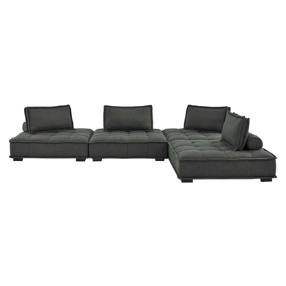 Saunter 4-Piece Tufted Fabric Fabric Sectional Sofa by Furniture for America
