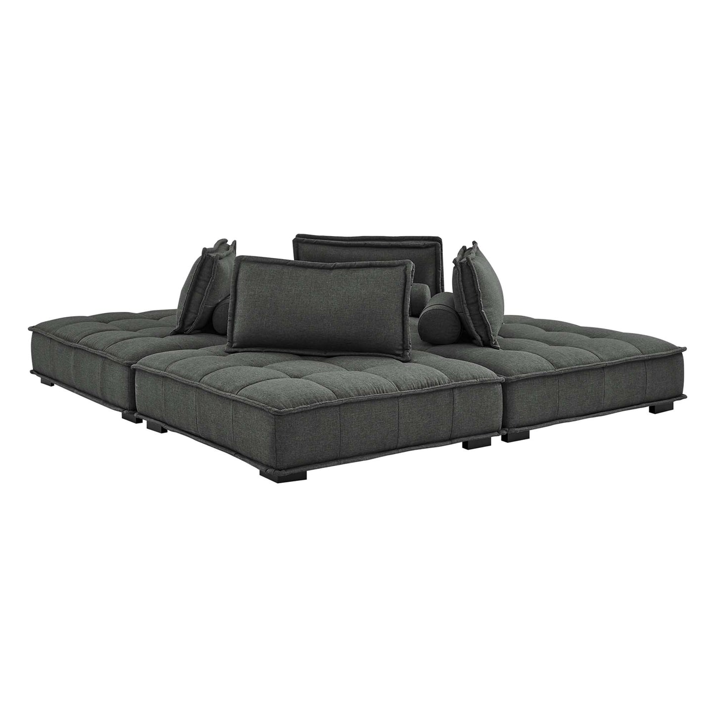 Saunter 4-Piece Tufted Fabric Fabric Sectional Sofa by Furniture for America