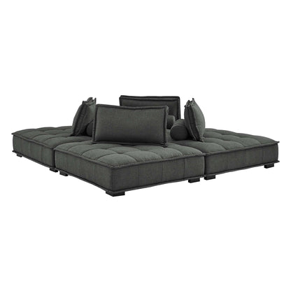 Saunter 4-Piece Tufted Fabric Fabric Sectional Sofa by Furniture for America