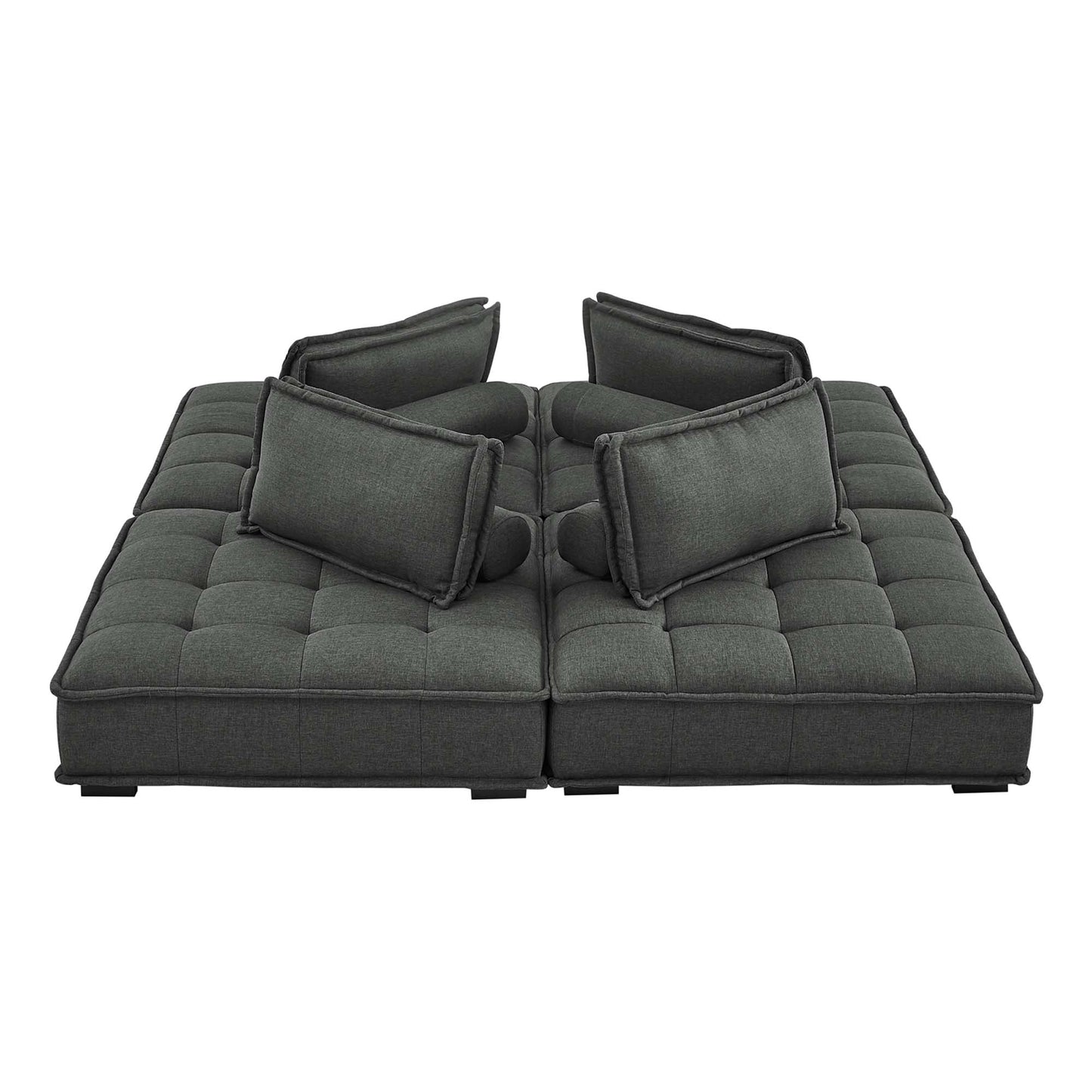 Saunter 4-Piece Tufted Fabric Fabric Sectional Sofa by Furniture for America