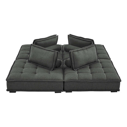 Saunter 4-Piece Tufted Fabric Fabric Sectional Sofa by Furniture for America