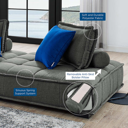 Saunter 4-Piece Tufted Fabric Fabric Sectional Sofa by Furniture for America