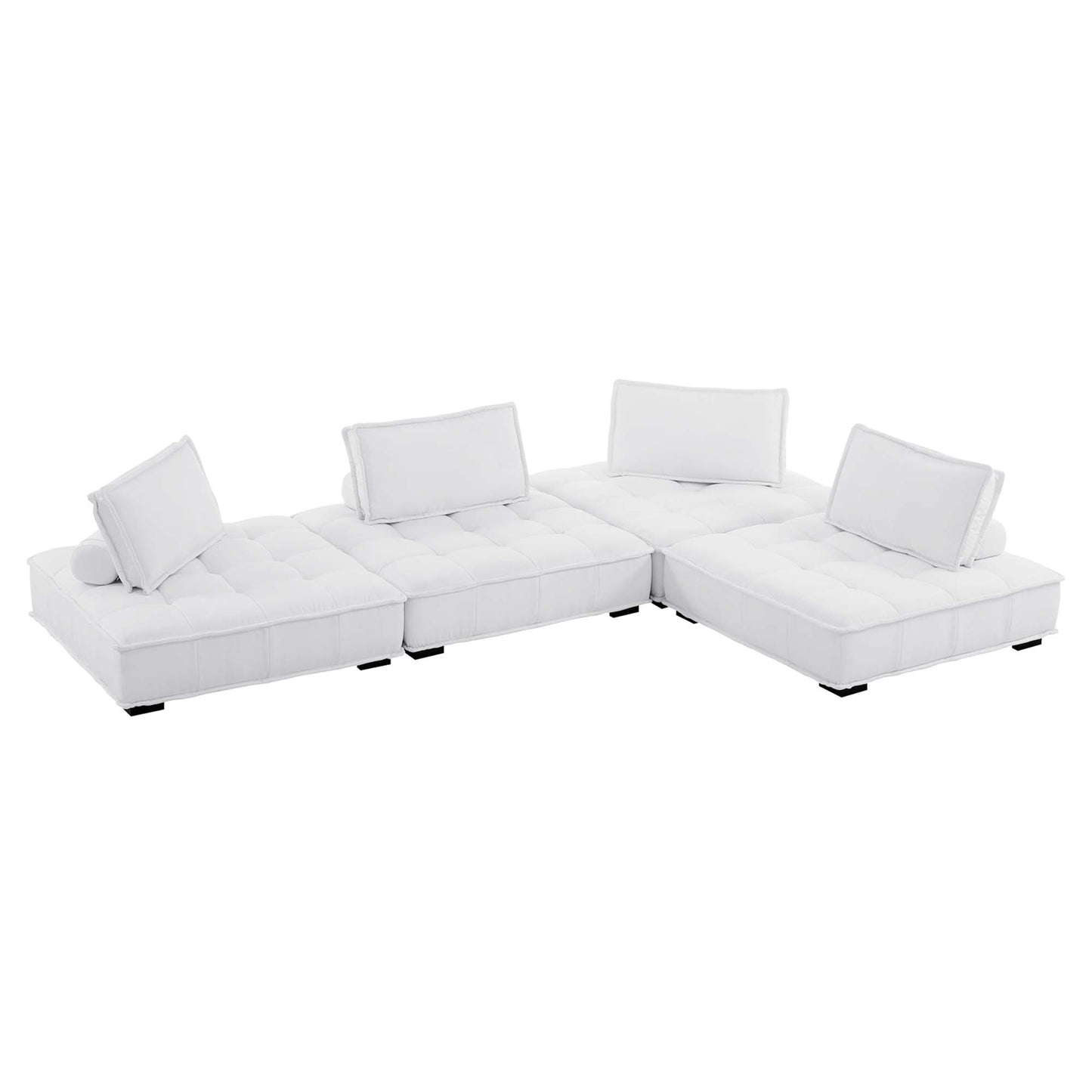 Saunter 4-Piece Tufted Fabric Fabric Sectional Sofa by Furniture for America