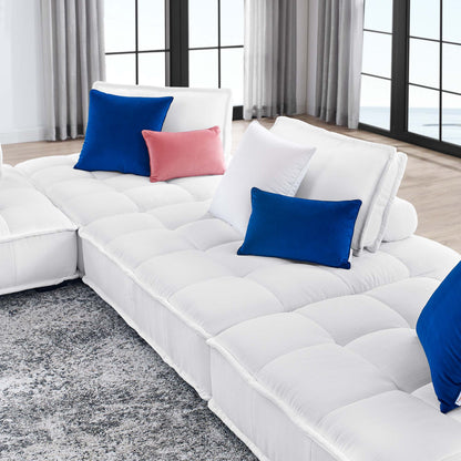 Saunter 4-Piece Tufted Fabric Fabric Sectional Sofa by Furniture for America
