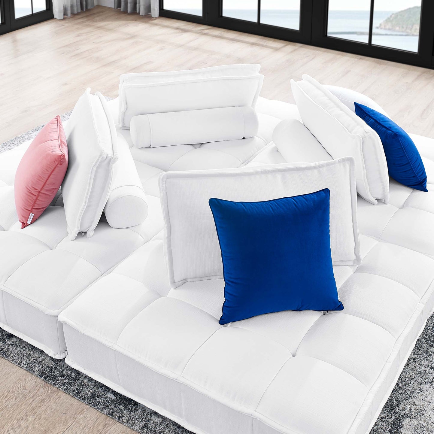 Saunter 4-Piece Tufted Fabric Fabric Sectional Sofa by Furniture for America