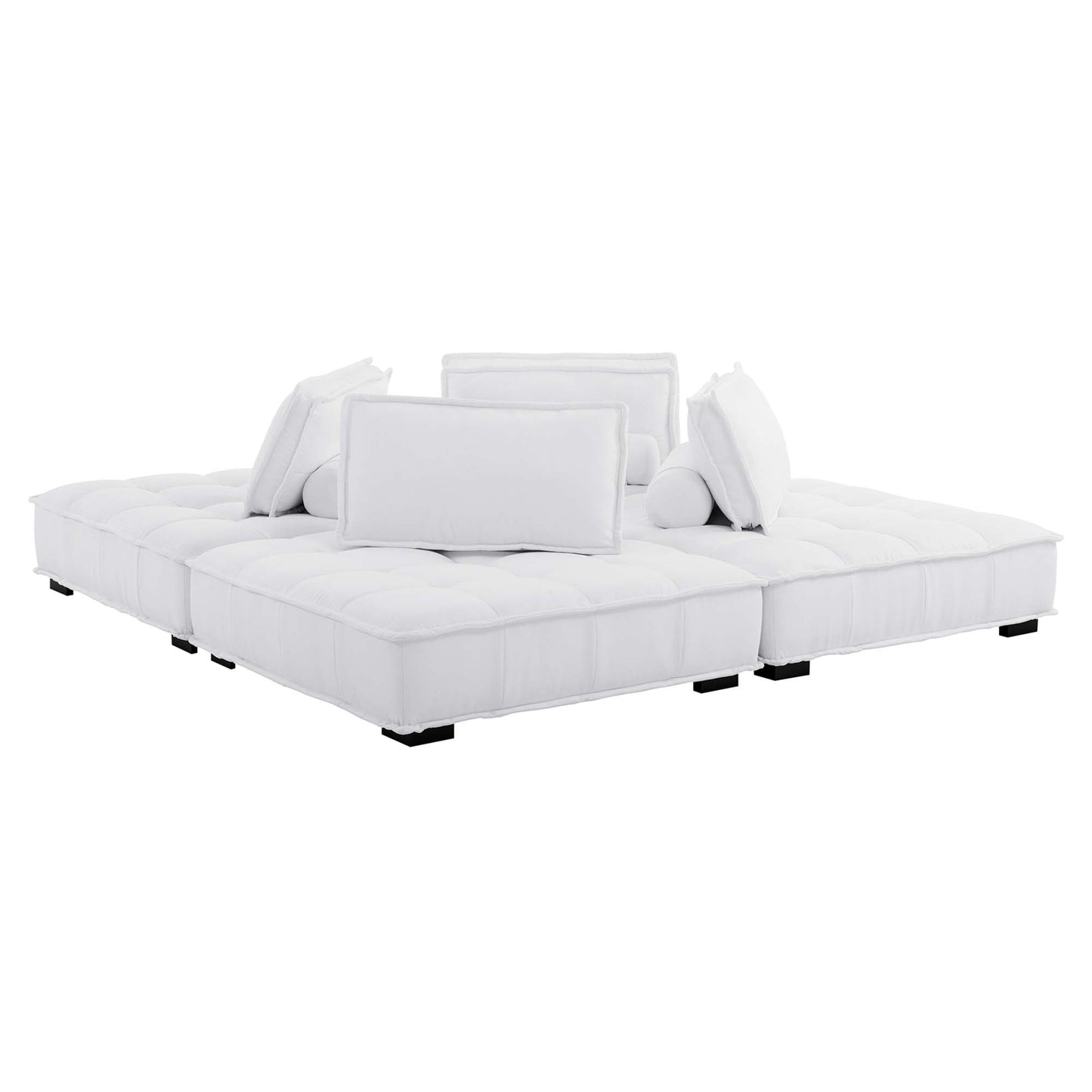 Saunter 4-Piece Tufted Fabric Fabric Sectional Sofa by Furniture for America