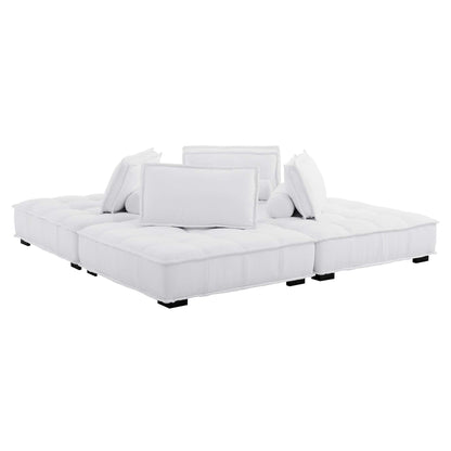Saunter 4-Piece Tufted Fabric Fabric Sectional Sofa by Furniture for America