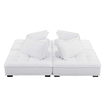 Saunter 4-Piece Tufted Fabric Fabric Sectional Sofa by Furniture for America