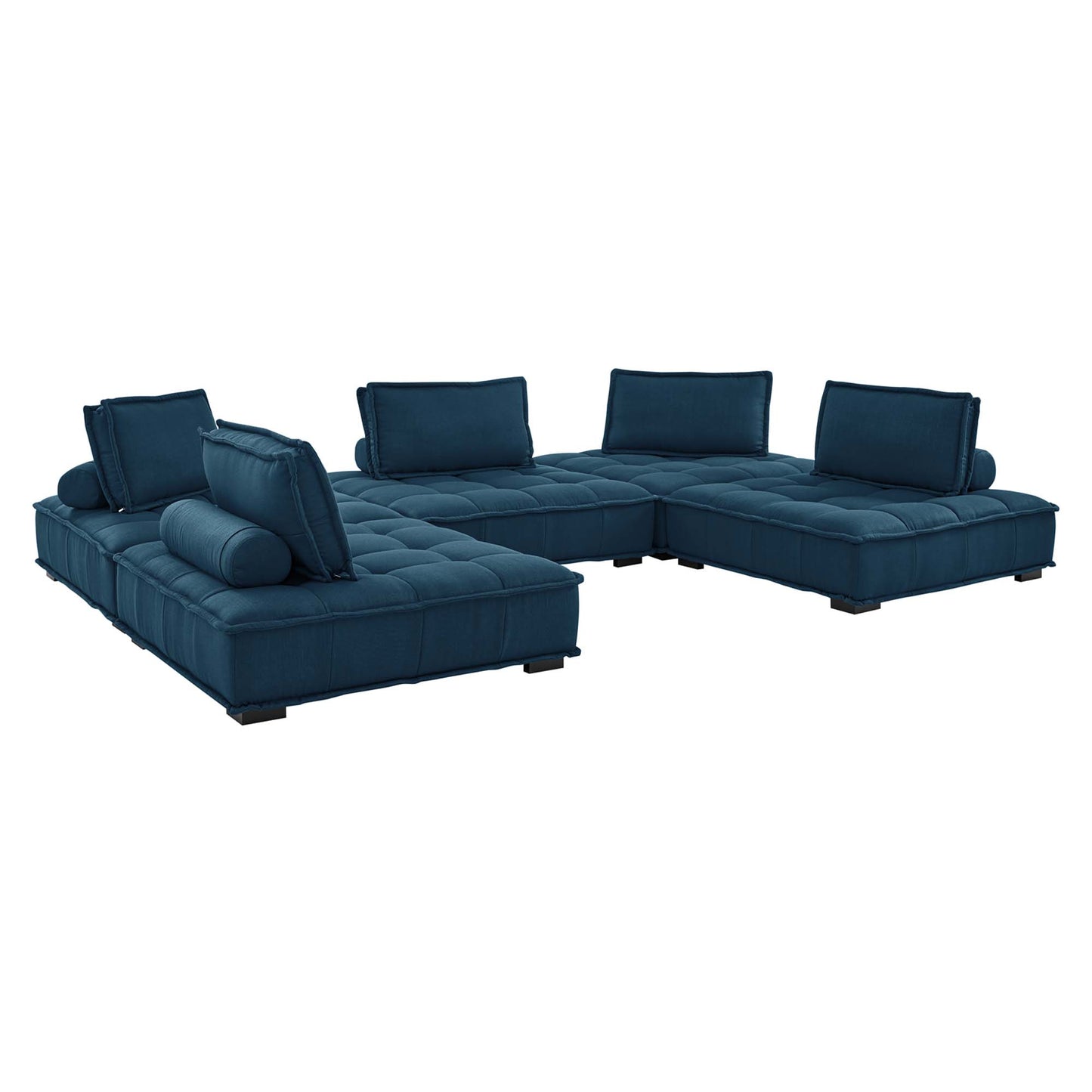 Saunter 5-Piece Tufted Fabric Fabric Sectional Sofa by Furniture for America