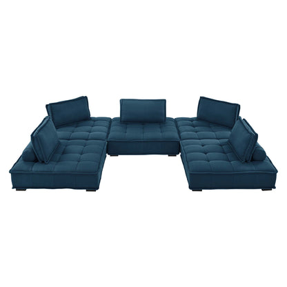 Saunter 5-Piece Tufted Fabric Fabric Sectional Sofa by Furniture for America