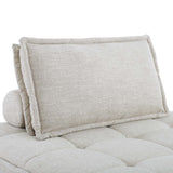 Parlor 5-Piece Tufted Fabric Fabric Sectional Sofa in Beige