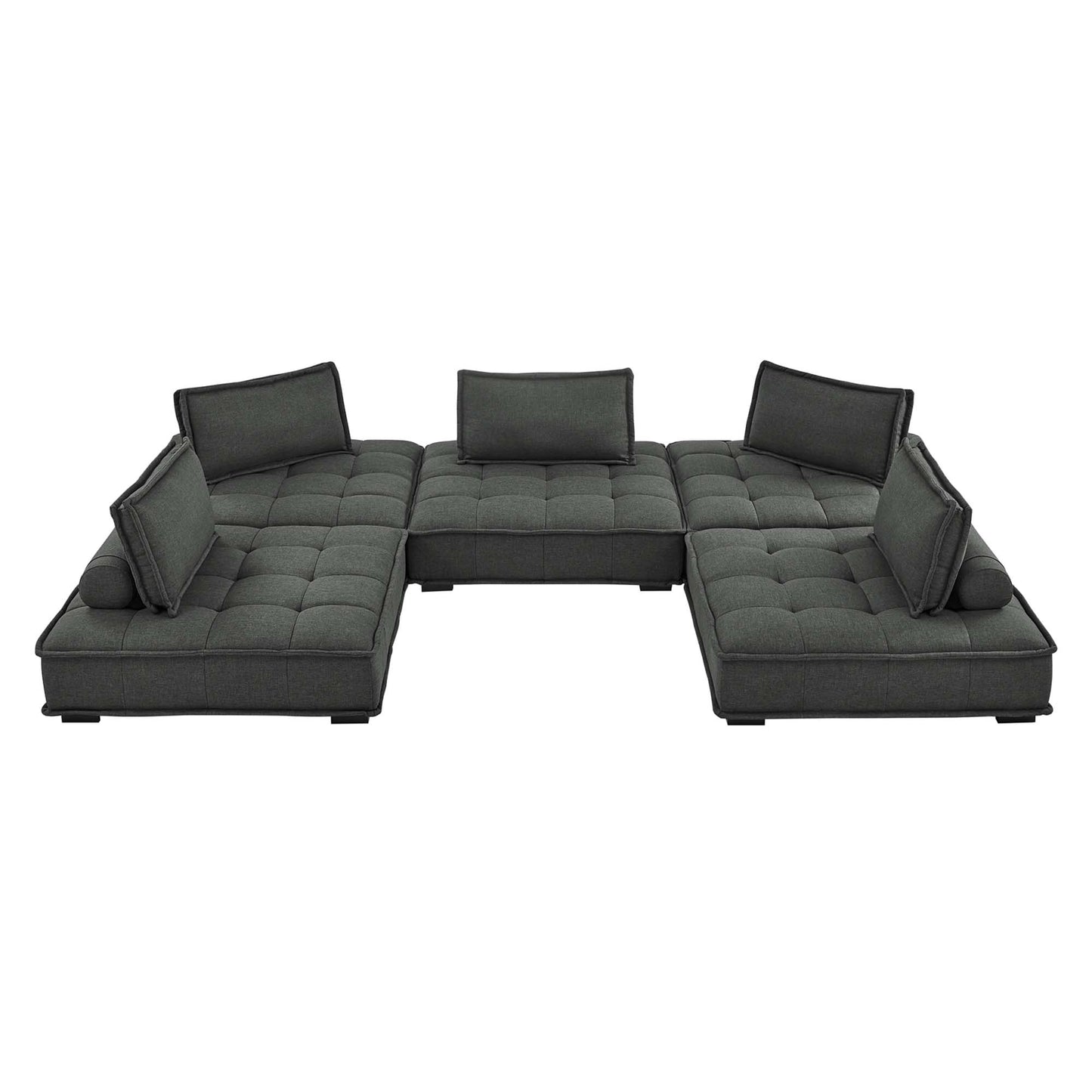 Saunter 5-Piece Tufted Fabric Fabric Sectional Sofa by Furniture for America