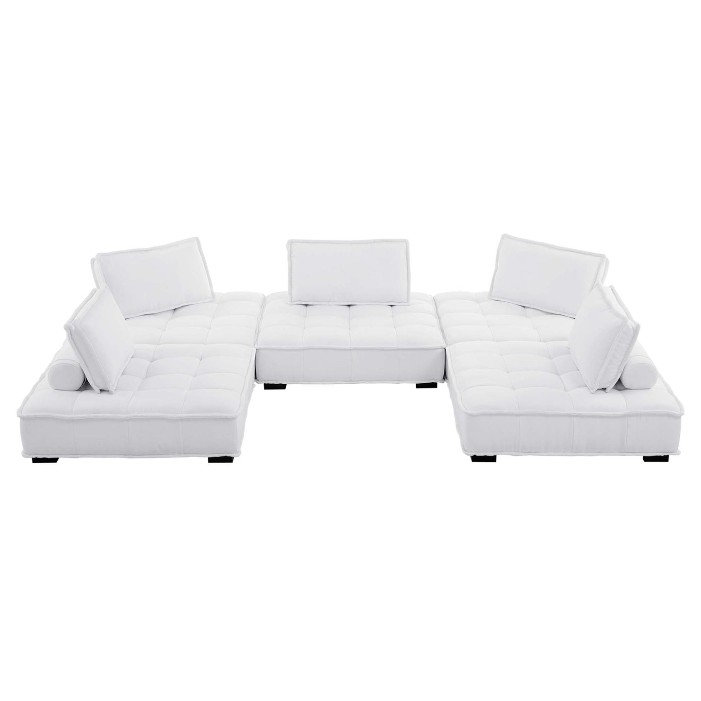 Saunter 5-Piece Tufted Fabric Fabric Sectional Sofa by Furniture for America