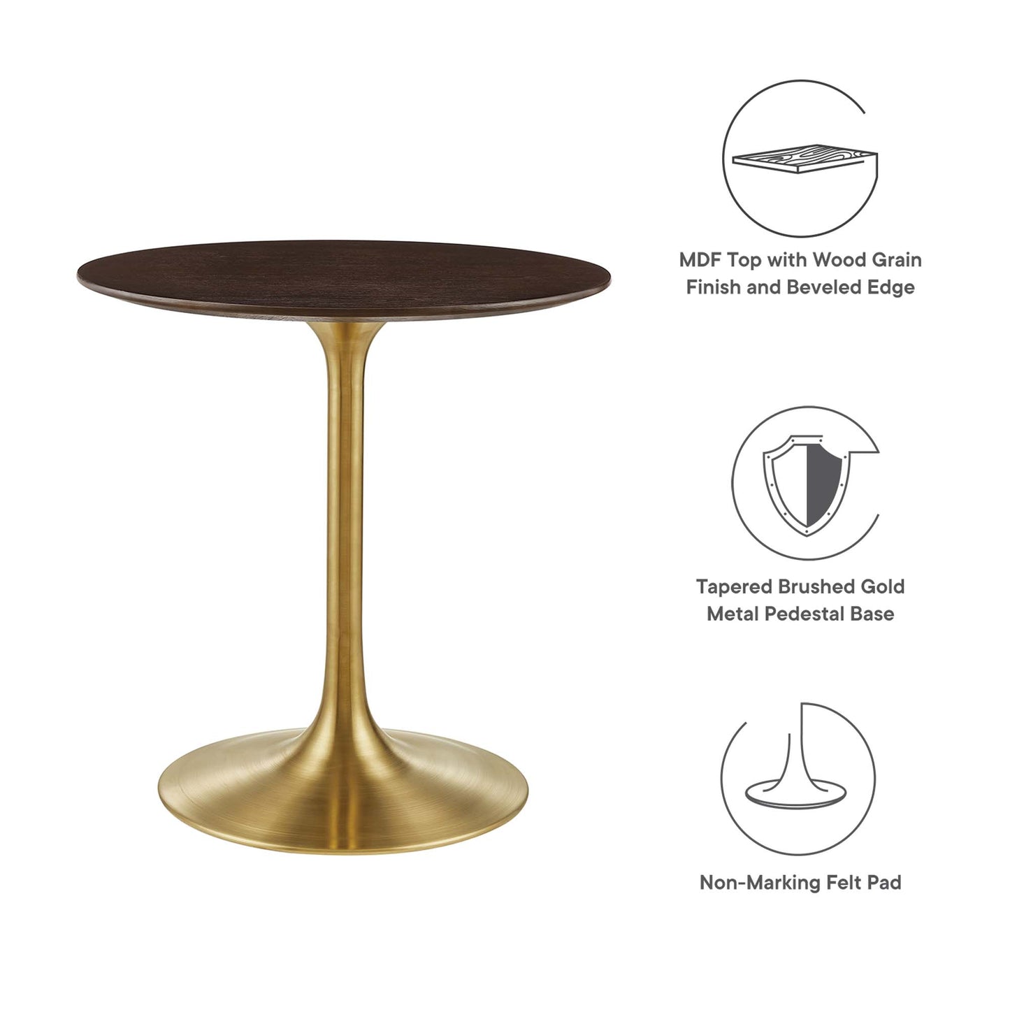 Lippa 28" Round Wood Dining Table by Furniture For America