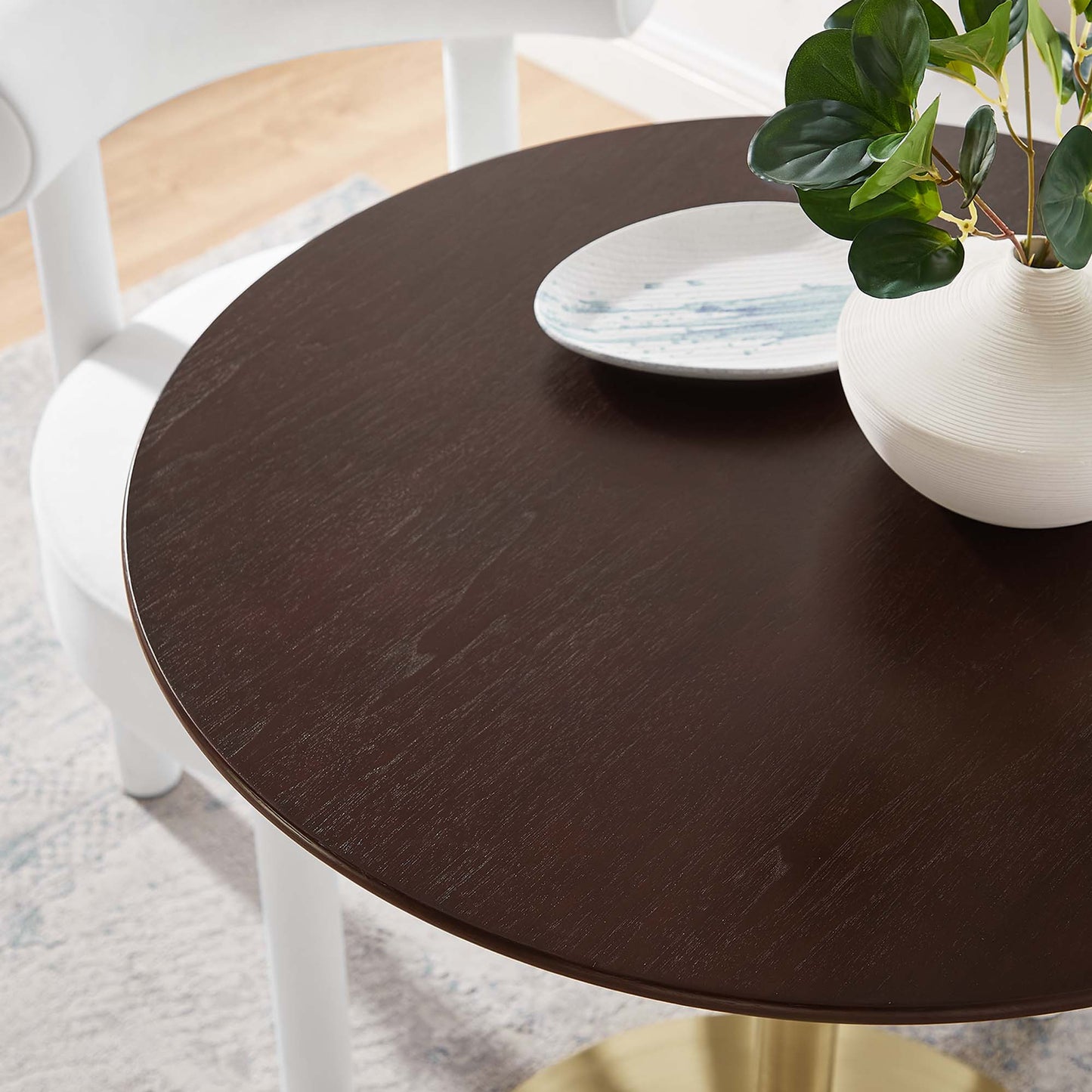Lippa 28" Round Wood Dining Table by Furniture For America