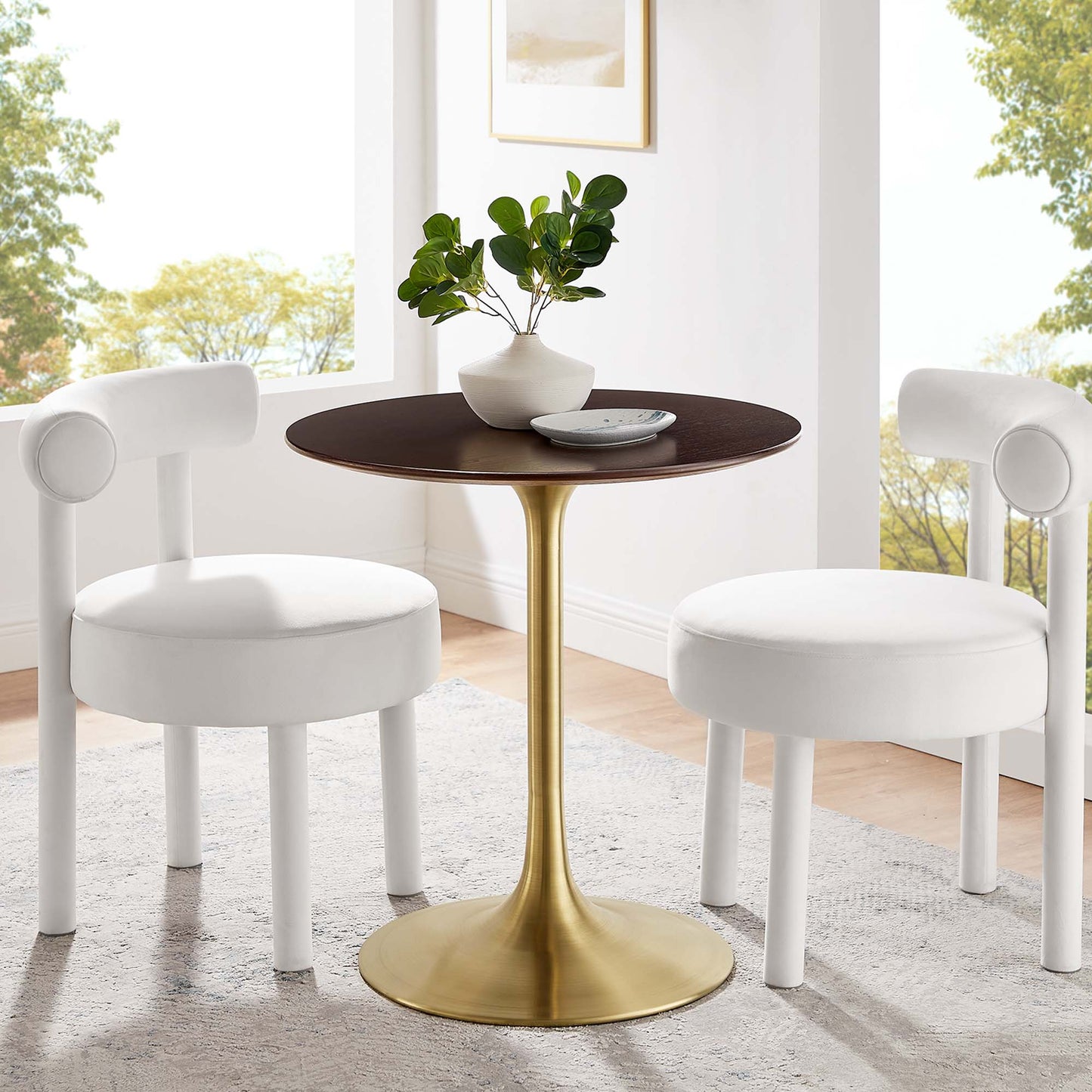 Lippa 28" Round Wood Dining Table by Furniture For America
