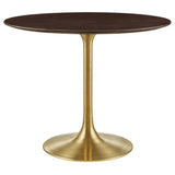 Lumen 36" Round Wood Dining Table in Gold Cherry Walnut