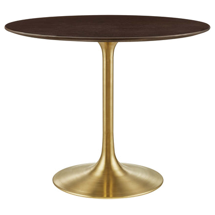 Lippa 36" Round Wood Dining Table in Gold Cherry Walnut