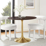 Lumen 36" Round Wood Dining Table in Gold Cherry Walnut