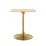 Lumen 24" Square Wood Dining Table in Gold Natural