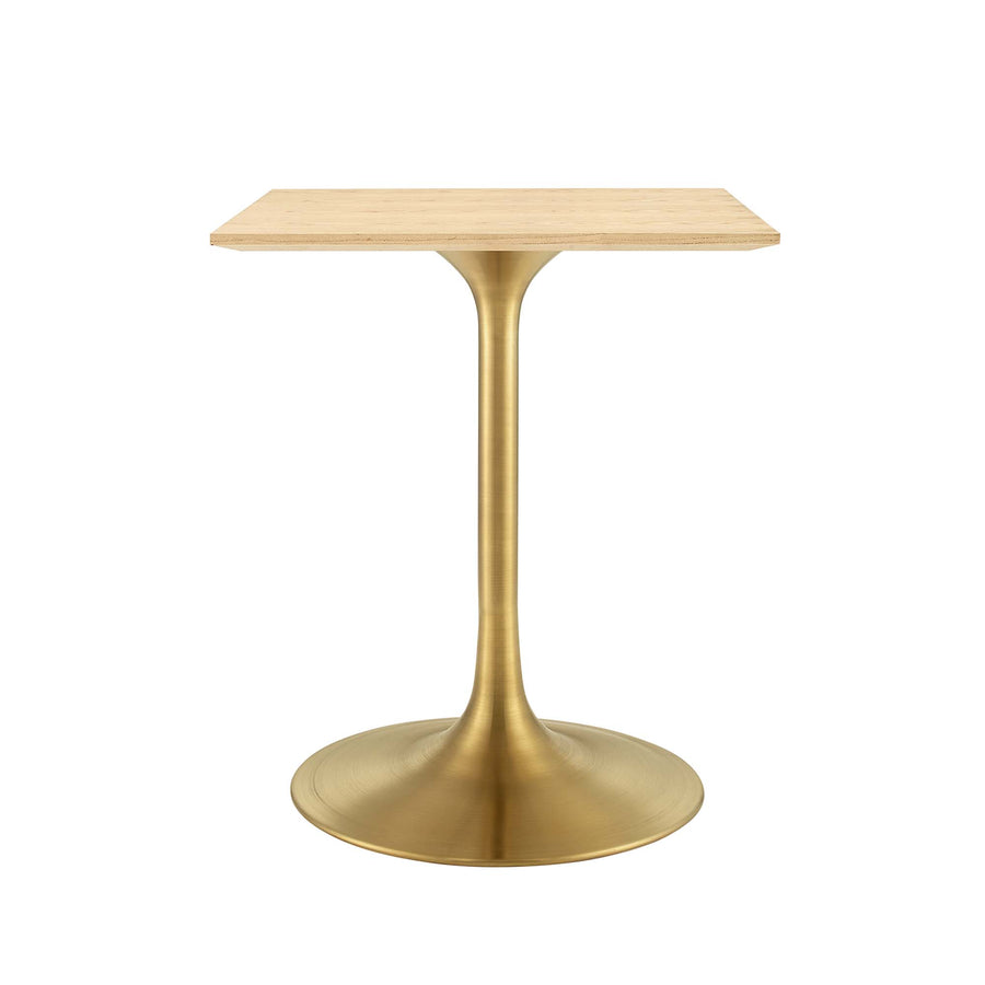Lumen 24" Square Wood Dining Table in Gold Natural