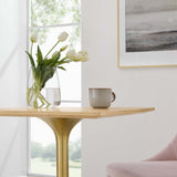Lumen 24" Square Wood Dining Table in Gold Natural