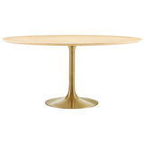 Lumen 60" Round Wood Dining Table in Gold Natural