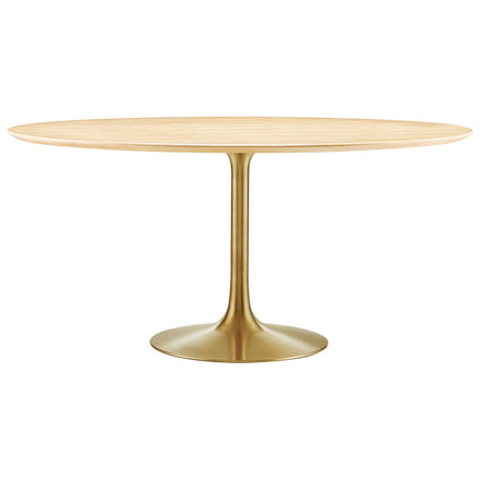 Lippa 60" Round Wood Dining Table in Gold Natural