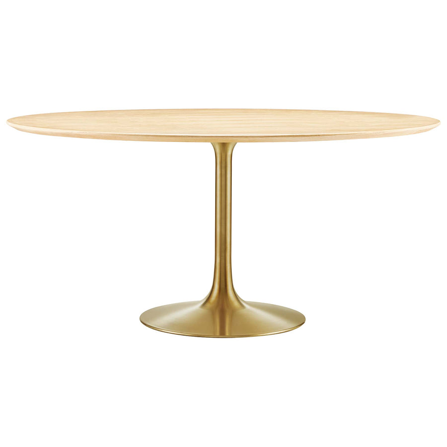 Lumen 60" Round Wood Dining Table in Gold Natural