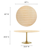 Lumen 60" Round Wood Dining Table in Gold Natural